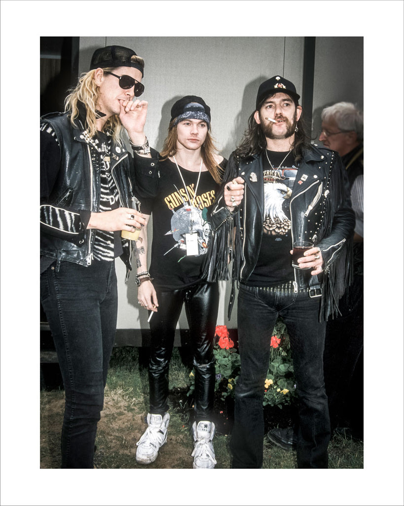 Lemmy (Motörhead), Duff McKagan & Axl Rose (Guns N' Roses), Donington 1988
