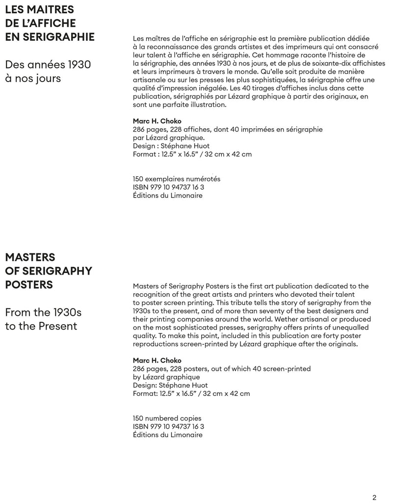 MASTERS OF SERIGRAPHY POSTERS