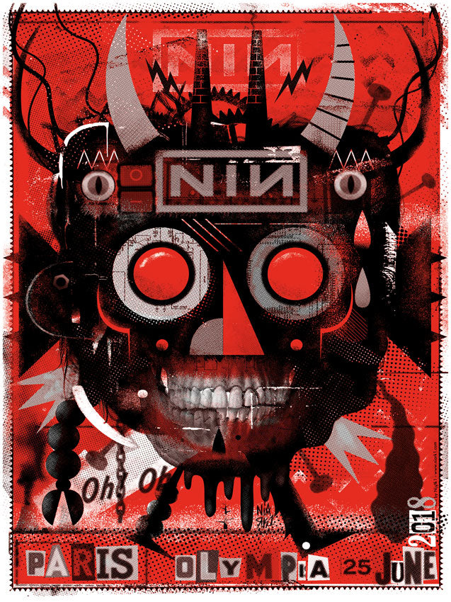 Nine Inch Nails (Paris 2018) Foil Variant, Niark1 - French Paper Art Club