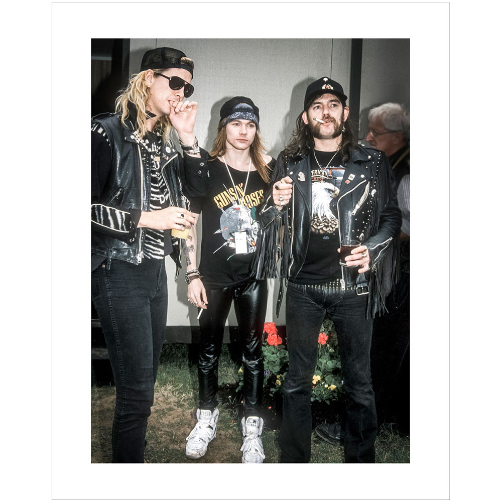 Lemmy (Motörhead), Duff McKagan & Axl Rose (Guns N' Roses), Donington 1988